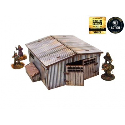 LARGE TIN SHED elemento scenico WW2 NORMANDY micro art studio DIPINTO per 28mm 1/56 Micro Art Studio - 1