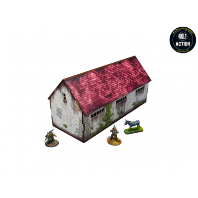 STABLE WITH DOVECOTE elemento scenico WW2 NORMANDY micro art studio DIPINTO per 28mm 1/56 Micro Art Studio - 1