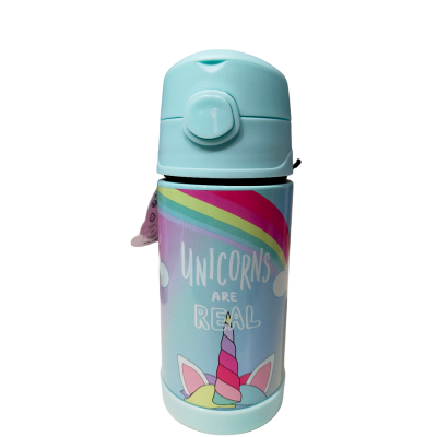 BORRACCIA TERMICA tricoastal UNICORNS in acciaio inox CANNUCCIA tappo automatico CALDO E FREDDO - 1