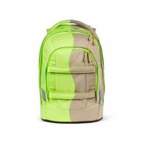 ZAINO scuola SATCH PACK ergonomico DOUBLE TROUBLE materiale riciclato BEIGE E VERDE Satch - 1