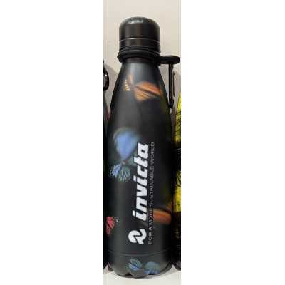 BORRACCIA in acciaio inox 304 INVICTA bottle TENUTA STAGNA 500 ml FARFALLE caldo e freddo Invicta - 1