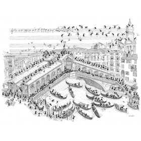 PUZZLE fabio vettori VENEZIA RIALTO made in italy 1080 PEZZI eco friendly 48,5 X 68,5 CM le formiche FABIO VETTORI - 2