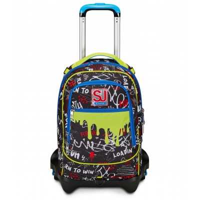 TROLLEY JACK seven BORN TO FUN tre ruote 3WD vol 34 litri SJ GANG scuola ZAINO staccabile 3 IN 1 SEVEN - 1