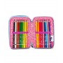ASTUCCIO scuola 3 ZIP seven COLORJAM tre piani TRIPLO SCOMPARTO girl SJ GANG completo SEVEN - 5