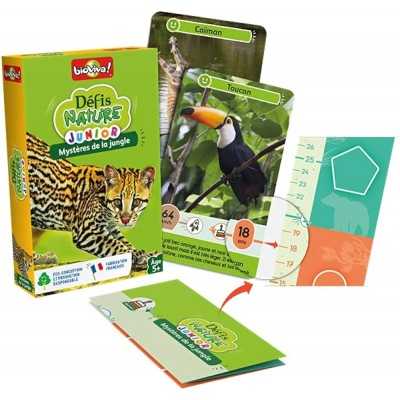 MISTERI DELLA GIUNGLA mazzo di carte NATURE CHALLENGE JUNIOR bioviva IN ITALIANO età 5+ Bioviva - 1