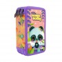 ASTUCCIO 3 ZIP triple filled pencil case PALLY PANDA santoro BANGOBERRY completo 607BB01 triplo - 2