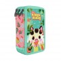 ASTUCCIO 3 ZIP triple filled pencil case PIGGY PIG santoro BANGOBERRY completo 607BB02 triplo Bangoberry - 2