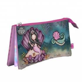 BUSTA A TRE SCOMPARTI triple pocket pencil case THE WORLD IS YOUR OYSTER santoro GORJUSS astuccio Gorjuss - 1
