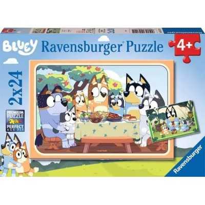 PUZZLE 2X24 ravensburger BLUEY cm 26 x 18 SET DI 2 DA 24 PEZZI età 4+ Ravensburger - 1