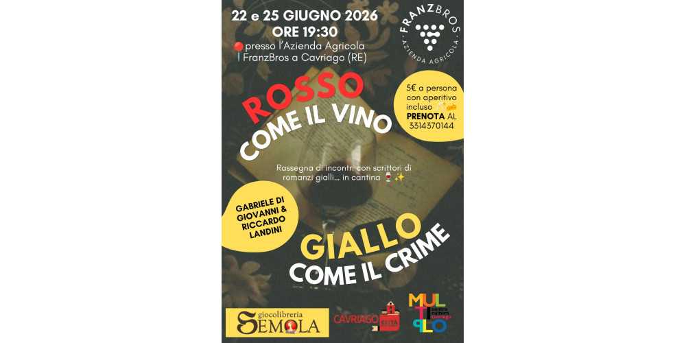 ROSSO COME IL SANGUE, GIALLO COME IL CRIME incontro con Gabriele Di Giovanni